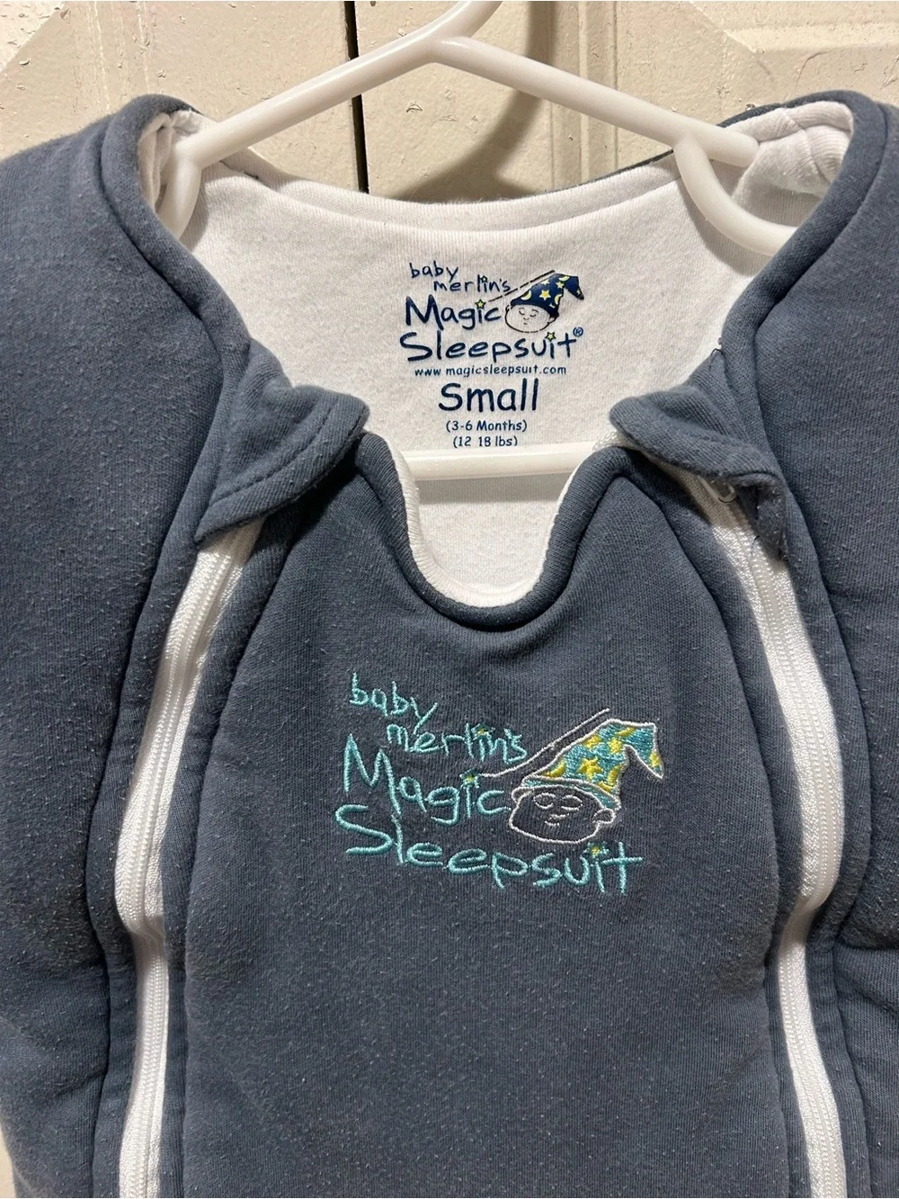 Magic Sleepsuit Baby Merlin Sleep Sack Cotton Gray , Small 3-6 months